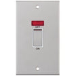 Selectric 5M Satin Chrome 2 Gang 45A DP Switch with Neon and White Insert