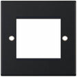 Selectric 5M Matt Black 1 Gang Euro Plate with Twin Aperture