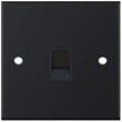 Selectric 5M Matt Black 1 Gang RJ11 Socket with Black Insert