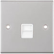 Selectric 5M Satin Chrome 1 Gang Telephone Master Socket with White Insert
