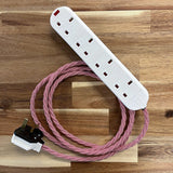 Christmas Red/White Decorative Extension Lead - White Trailing Socket