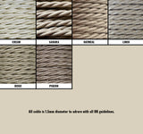 Cream / Linen Braided Fabric Decorative Extension Lead - 2 Gang Black Trailing Socket