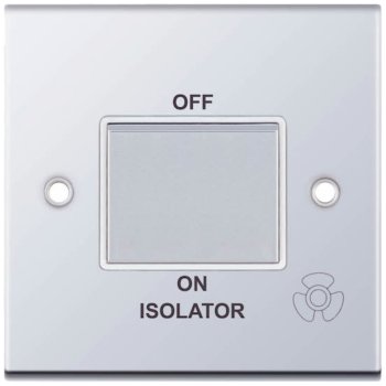 Selectric 5M Polished Chrome 1 Gang 10A 3 Pole Fan Isolator Switch with White Insert