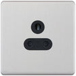 Selectric 5M-Plus Satin Chrome 1 Gang 5A Round Pin Socket with Black Insert