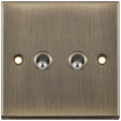 Selectric 7M-Pro Antique Brass 2 Gang 10A 2 Way Toggle Switch