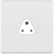 Selectric 5M-Plus Matt White 1 Gang 2A Round Pin Socket with White Insert