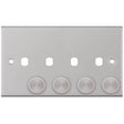 Selectric 5M Satin Chrome 2 Gang Quad Aperture Dimmer Plate with Matching Knobs