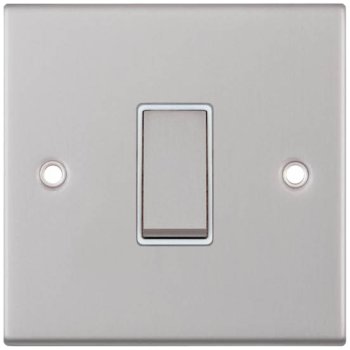 Selectric 5M Satin Chrome 1 Gang 10A Intermediate Switch with White Insert