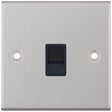 Selectric 5M Satin Chrome 1 Gang RJ45 Data Socket with Black Insert