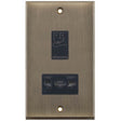 Selectric 7M-Pro Antique Brass 115/230V Dual Voltage Shaver Socket with Black Insert
