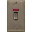Selectric 5M Antique Brass 2 Gang 45A DP Switch with Neon and Black Insert