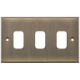 Selectric 5M GRID360 Antique Brass 3 Gang Faceplate