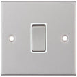 Selectric 7M-Pro Satin Chrome 1 Gang 10A 2 Way Switch with White Insert