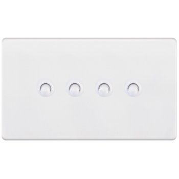 Selectric 5M-Plus Matt White 4 Gang 10A 2 Way Toggle Switch