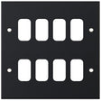 Selectric 5M GRID360 Matt Black 8 Gang Faceplate