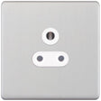 Selectric 5M-Plus Satin Chrome 1 Gang 5A Round Pin Socket with White Insert