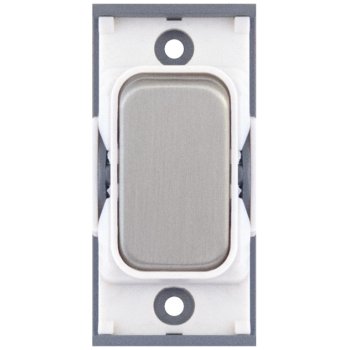 Selectric GRID360 Satin Chrome 10A Intermediate Switch Module with White Insert