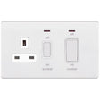 Selectric 5M-Plus Matt White 45A DP Switch and 13A Switched Socket with Neon and White Insert