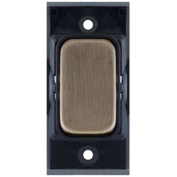 Selectric GRID360 Antique Brass 10A Retractive Switch Module with Black Insert