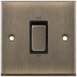 Selectric 7M-Pro Antique Brass 1 Gang 45A DP Switch with Black Insert
