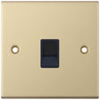 Selectric 5M Satin Brass 1 Gang RJ11 Socket with Black Insert