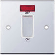 Selectric 5M Polished Chrome 1 Gang 45A DP Switch with Neon and White Insert