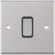 Selectric 7M-Pro Satin Chrome 1 Gang 10A 2 Way Switch with Grey Insert