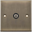 Selectric 7M-Pro Antique Brass 1 Gang Satellite Socket with Black Insert