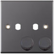 Selectric 5M Black Nickel 1 Gang Twin Aperture Dimmer Plate with Matching Knobs
