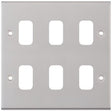 Selectric 7M-Pro GRID360 Satin Chrome 6 Gang Faceplate