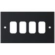 Selectric 5M GRID360 Matt Black 4 Gang Faceplate