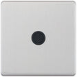Selectric 5M-Plus Satin Chrome 20A Centre Entry Flex Outlet with Black Insert