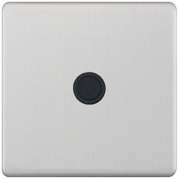 Selectric 5M-Plus Satin Chrome 20A Centre Entry Flex Outlet with Black Insert