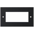Selectric 5M Matt Black 2 Gang Euro Plate with Quad Aperture