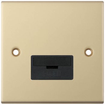 Selectric 5M Satin Brass 13A Fused Connection Unit with Black Insert