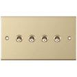 Selectric 5M Satin Brass 4 Gang 10A 2 Way Toggle Switch