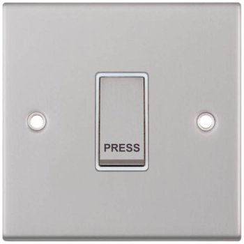 Selectric 5M Satin Chrome 1 Gang 10A Push to Make Switch with White Insert