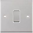 Selectric 7M-Pro Satin Chrome 1 Gang 10A Intermediate Switch with White Insert