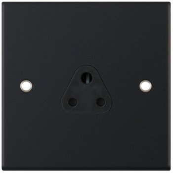 Selectric 5M Matt Black 1 Gang 2A Round Pin Socket with Black Insert