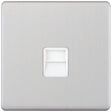 Selectric 5M-Plus Satin Chrome 1 Gang Telephone Master Socket with White Insert