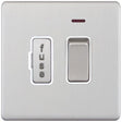 Selectric 5M-Plus Satin Chrome 13A DP Switched Fused Connection Unit with Neon and White Insert