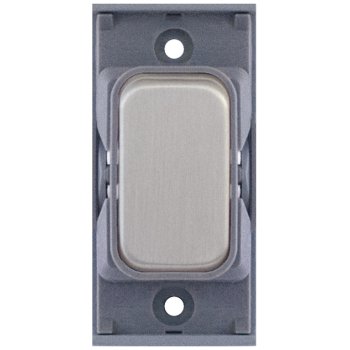 Selectric GRID360 Satin Chrome 10A Intermediate Switch Module with Grey Insert