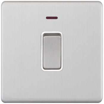 Selectric 5M-Plus Satin Chrome 1 Gang 20A DP Switch with Neon and White Insert