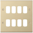 Selectric 5M GRID360 Satin Brass 8 Gang Faceplate