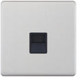 Selectric 5M-Plus Satin Chrome 1 Gang Telephone Master Socket with Black Insert