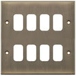 Selectric 5M GRID360 Antique Brass 8 Gang Faceplate