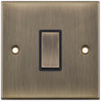 Selectric 5M Antique Brass 1 Gang 10A Intermediate Switch with Black Insert
