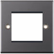 Selectric 5M Black Nickel 1 Gang Euro Plate with Twin Aperture