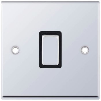 Selectric 7M-Pro Polished Chrome 1 Gang 20A DP Switch with Black Insert