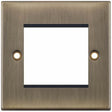 Selectric 5M Antique Brass 1 Gang Euro Plate with Twin Aperture